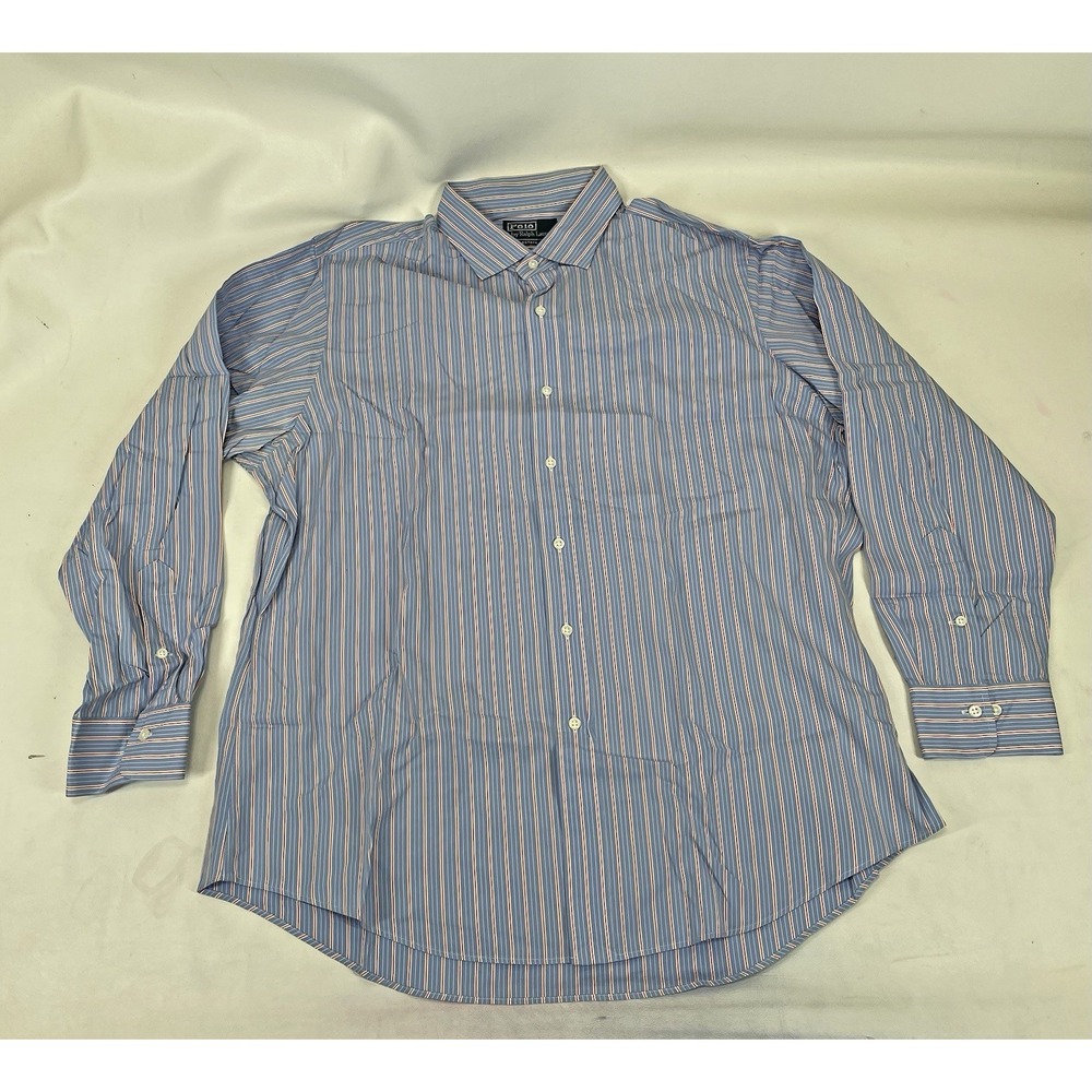 Polo Ralph Lauren Estate Long Sleeve‎ Button Down Shirt Mens 17 1/2 34/35 Blue